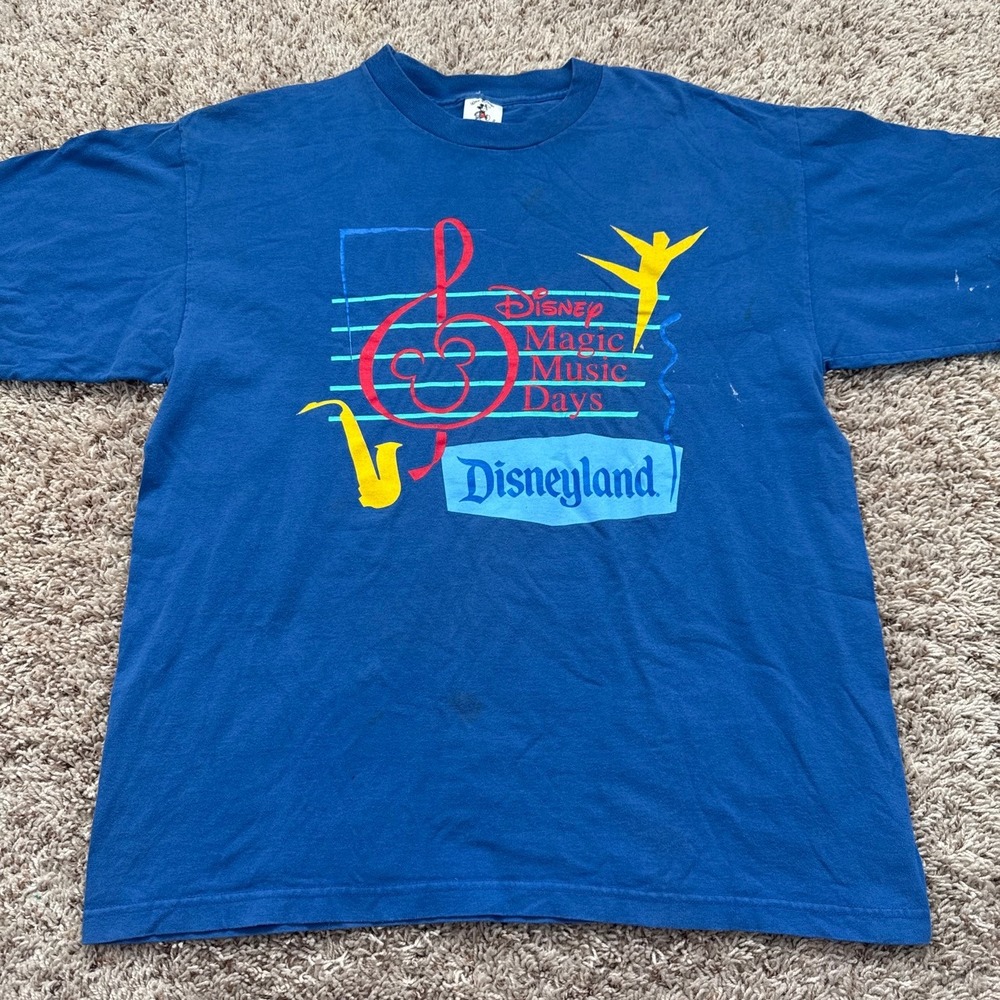 Vintage Murina Disney Magic Music Days Disneyland T-Shirt‎ XL Blue Made in USA